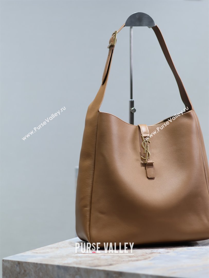 Saint Laurent LE 5 À 7 Supple Large Bucket Bag in Smooth Leather 753837 Caramel Brown 2024 (YY-241217092)