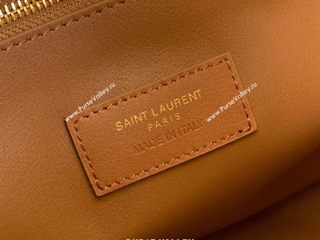 Saint Laurent LE 5 À 7 Supple Large Bucket Bag in Suede 753837 Gold Leaf 2024 (YY-241217098)