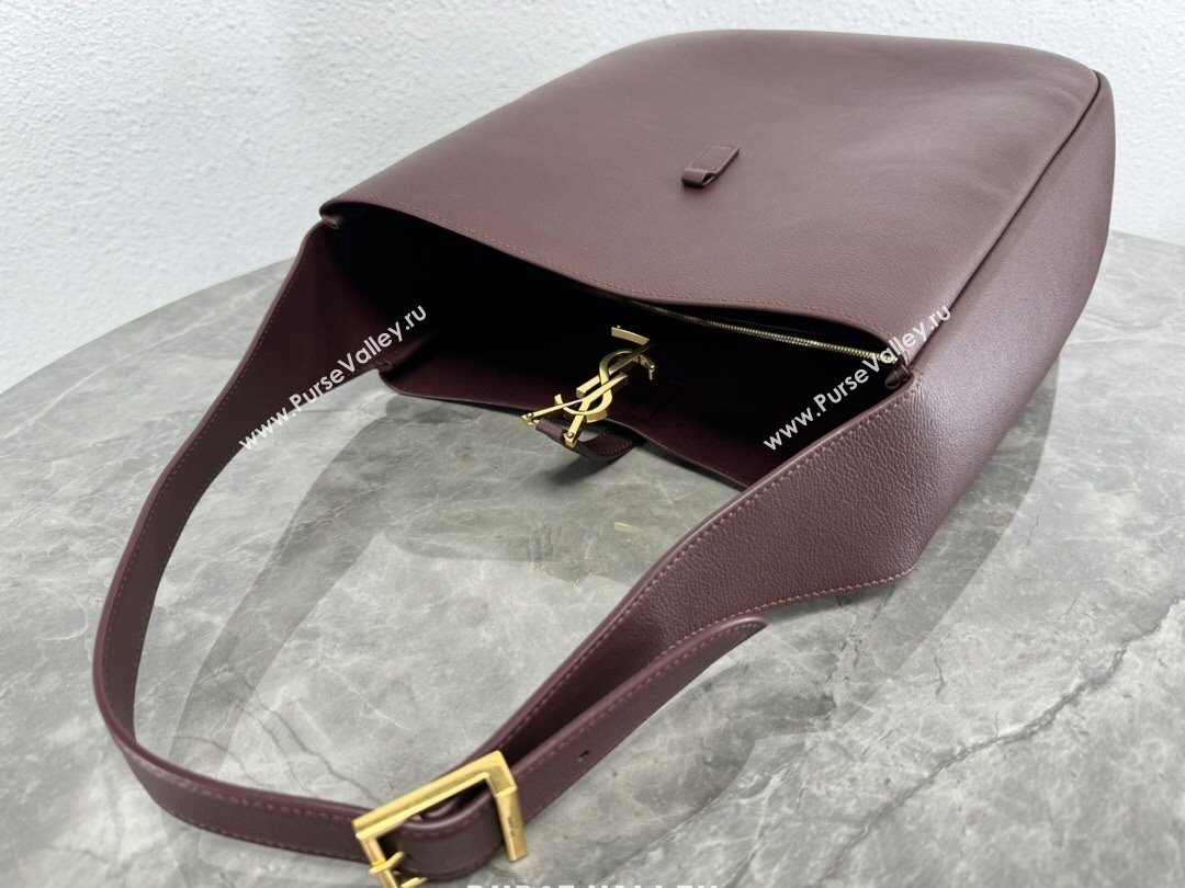 Saint Laurent LE 5 À 7 Supple Large Bucket Bag in Smooth Leather 753837 Dark Burgundy 2024 (YY-241217097)