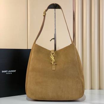 Saint Laurent LE 5 À 7 Supple Large Bucket Bag in Suede 753837 Gold Leaf 2024 (YY-241217098)