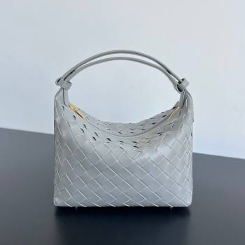 Bottega Veneta Mini Wallace Shoulder Bag in Intrecciato Soft Calfskin Leather 754443 Silver Grey 2025 (WT-250205055)