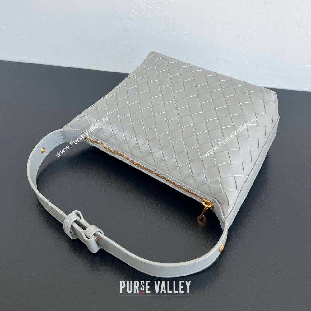 Bottega Veneta Mini Wallace Shoulder Bag in Intrecciato Soft Calfskin Leather 754443 Silver Grey 2025 (WT-250205055)