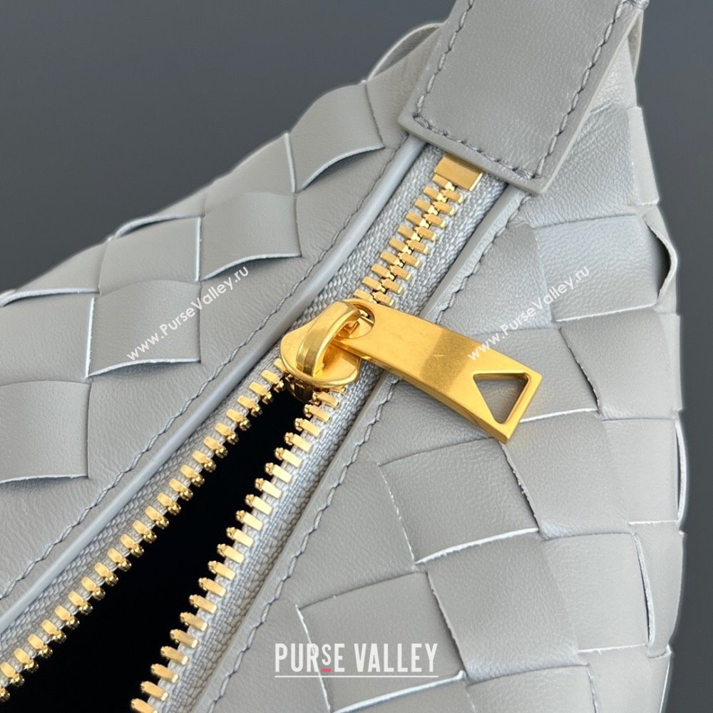 Bottega Veneta Mini Wallace Shoulder Bag in Intrecciato Soft Calfskin Leather 754443 Silver Grey 2025 (WT-250205055)