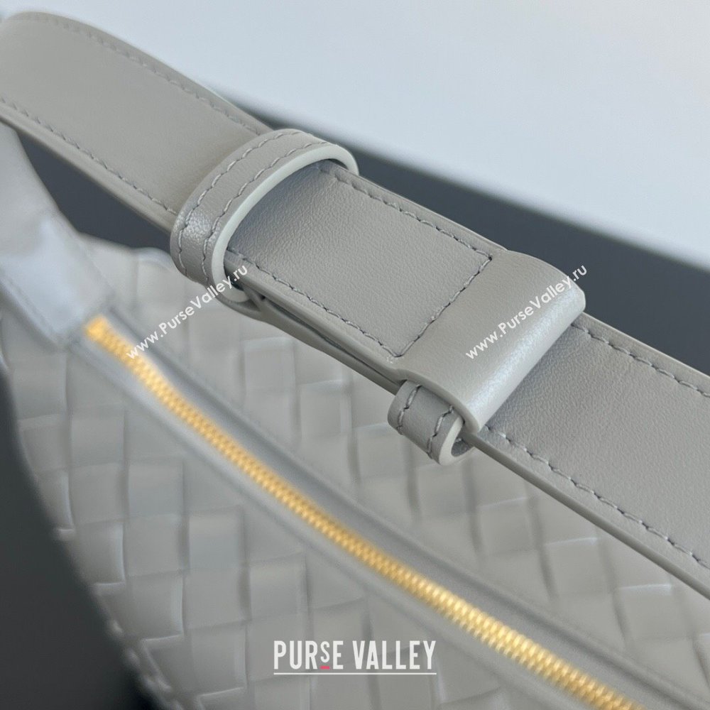 Bottega Veneta Mini Wallace Shoulder Bag in Intrecciato Soft Calfskin Leather 754443 Silver Grey 2025 (WT-250205055)