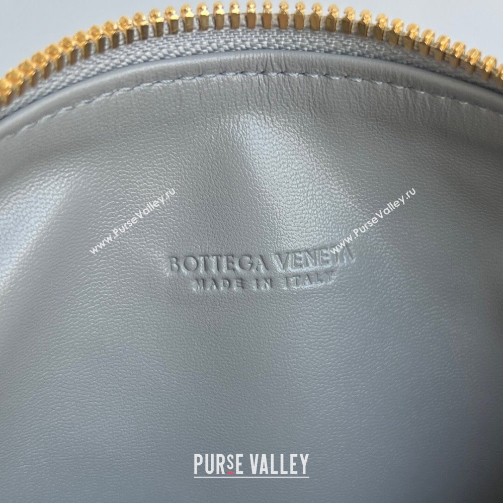 Bottega Veneta Mini Wallace Shoulder Bag in Intrecciato Soft Calfskin Leather 754443 Silver Grey 2025 (WT-250205055)