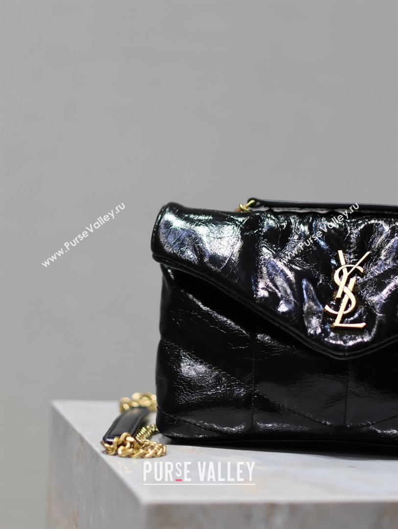 Saint Laurent Loulou Toy Puffer Bag in Oil Leather 759337 Black 2024 0525 (YY-240803047)