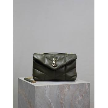 Saint Laurent Loulou Toy Puffer Bag in Lambskin 759337 Khaki Green 2024 0525 (YY-240803045)