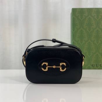 Gucci Horsebit 1955 Leather Small Shoulder Bag 760196 Black 2023 (DLH-231209037)