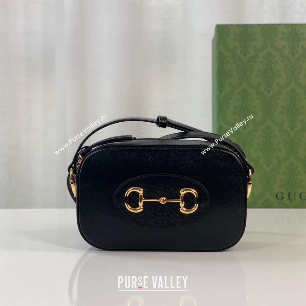 Gucci Horsebit 1955 Leather Small Shoulder Bag 760196 Black 2023 (DLH-231209037)