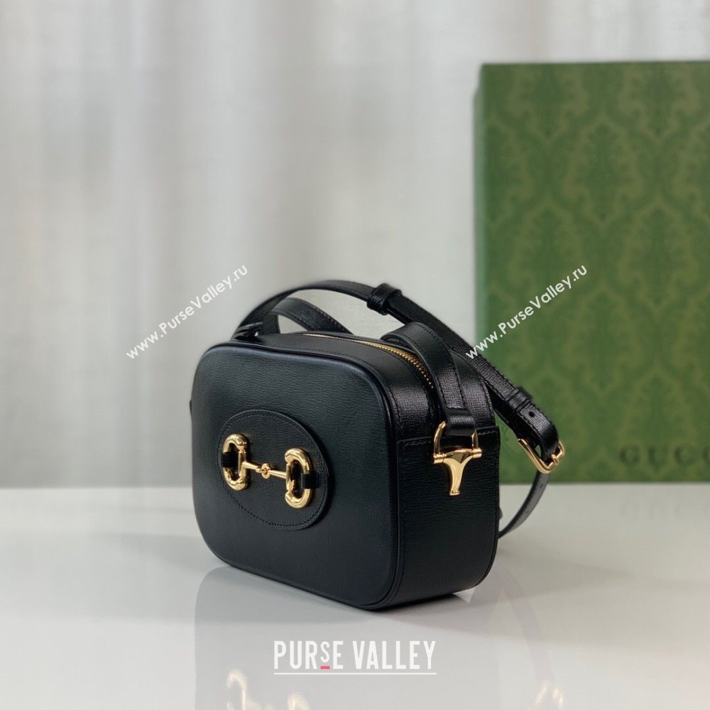 Gucci Horsebit 1955 Leather Small Shoulder Bag 760196 Black 2023 (DLH-231209037)