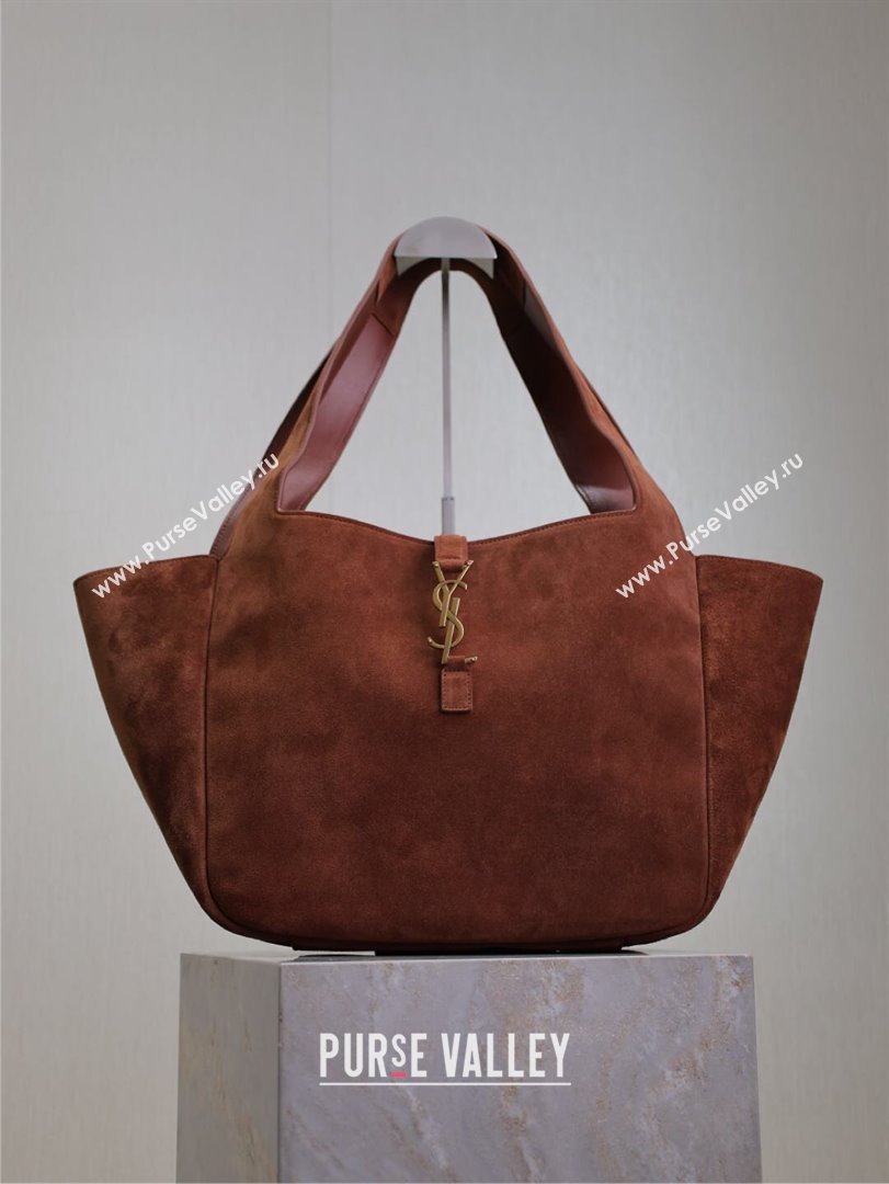 Saint Laurent Bea Tote in Suede 763435 Dark Brown 2024 (YY-241218026)