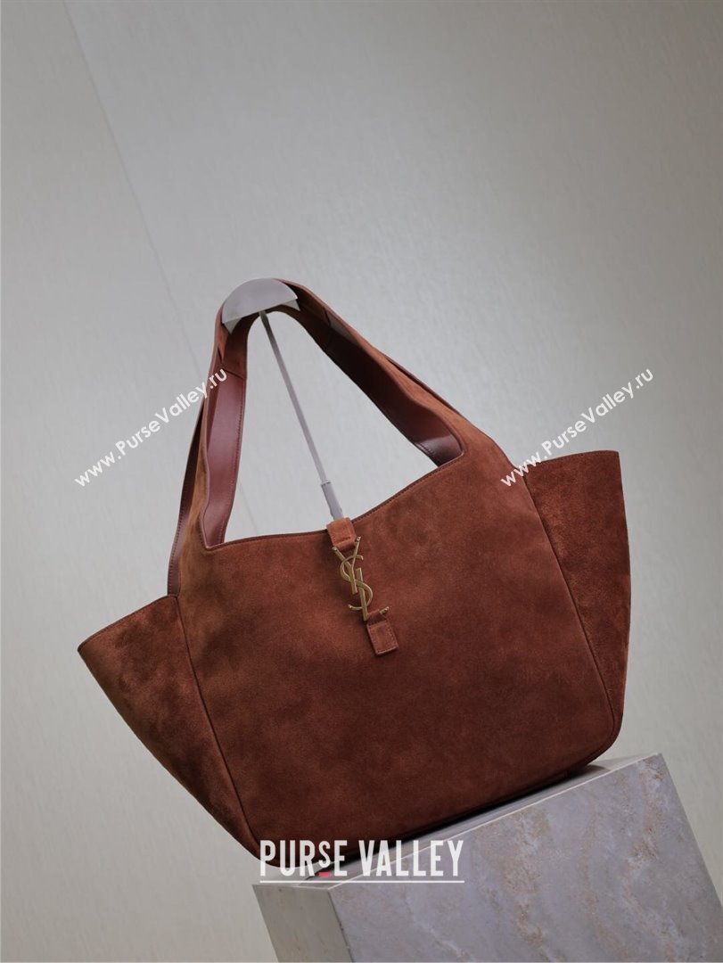 Saint Laurent Bea Tote in Suede 763435 Dark Brown 2024 (YY-241218026)