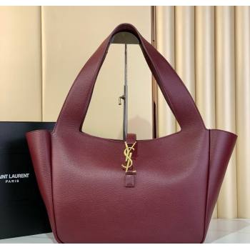 Saint Laurent Bea Tote in Grained Leather 763435 Burgundy 2024 (YY-241218030)