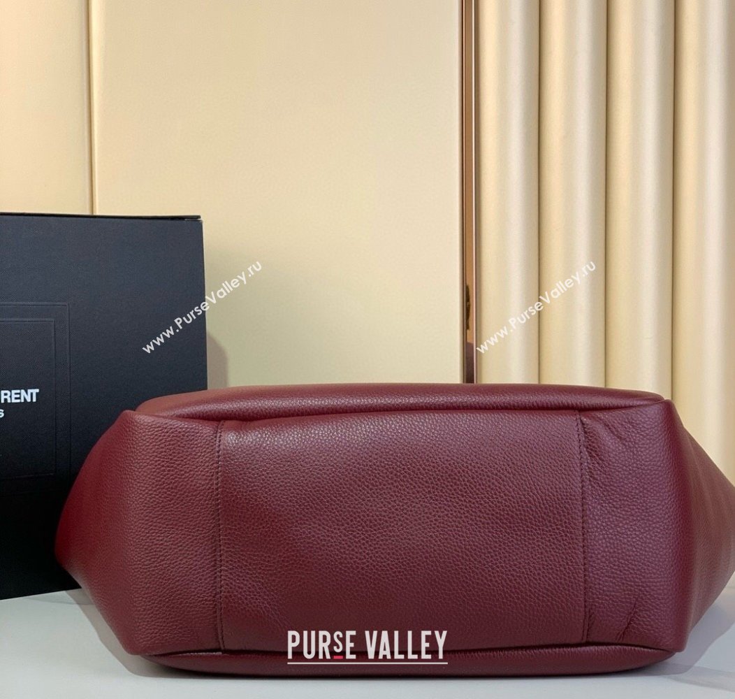 Saint Laurent Bea Tote in Grained Leather 763435 Burgundy 2024 (YY-241218030)