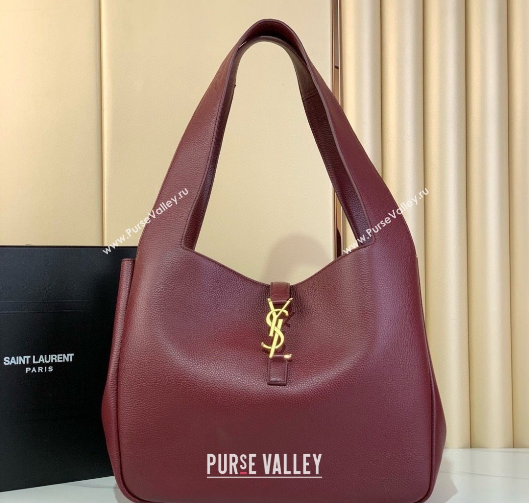 Saint Laurent Bea Tote in Grained Leather 763435 Burgundy 2024 (YY-241218030)