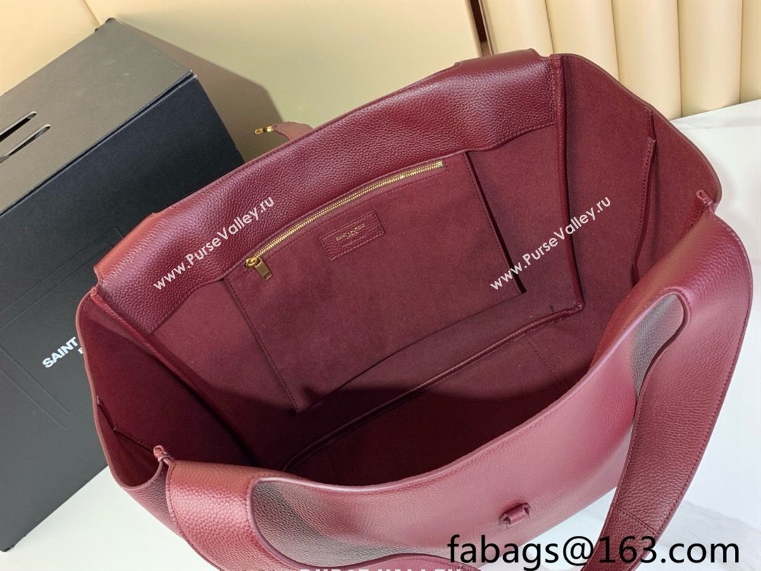 Saint Laurent Bea Tote in Grained Leather 763435 Burgundy 2024 (YY-241218030)