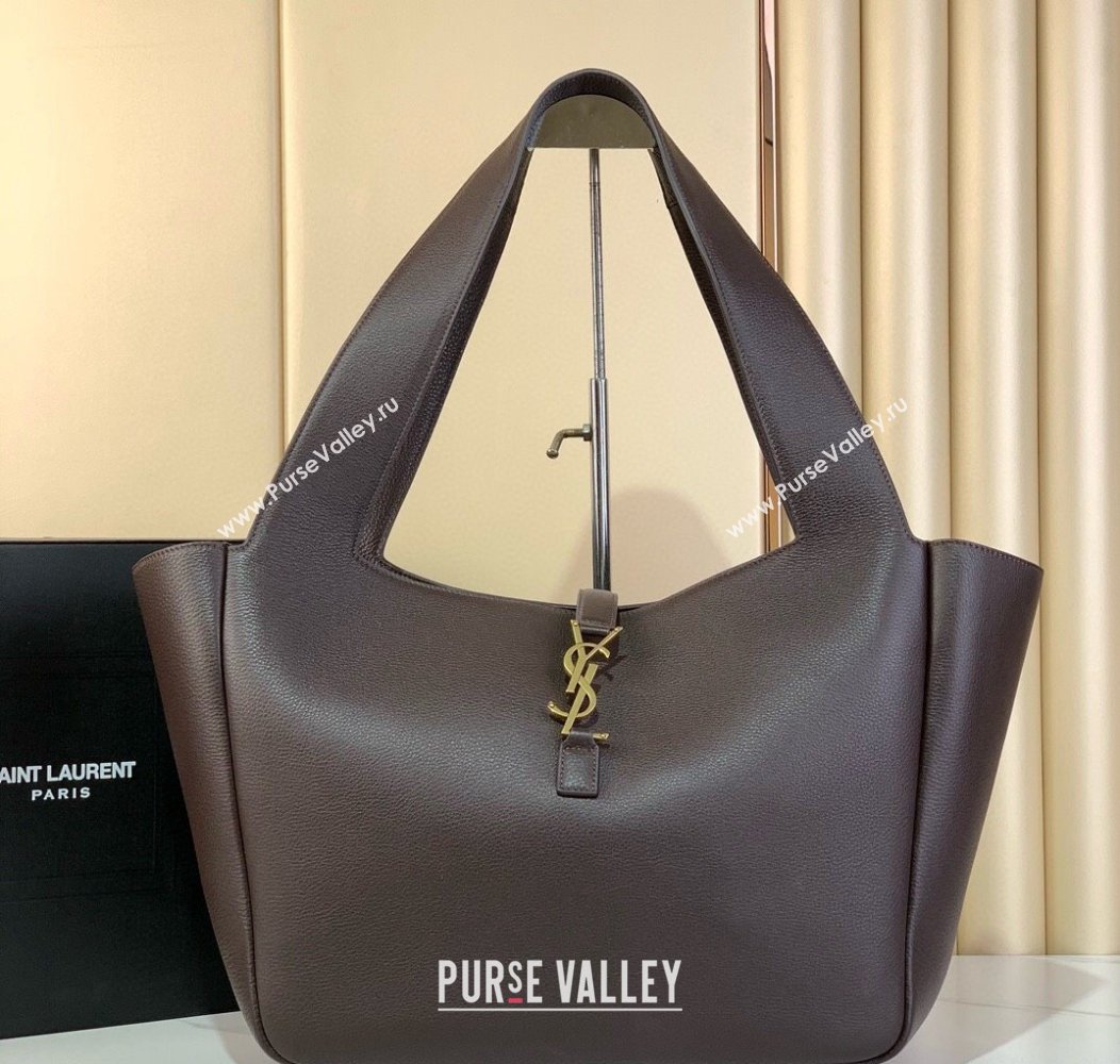 Saint Laurent Bea Tote in Grained Leather 763435 Chestnut Brown 2024 (YY-241218031)