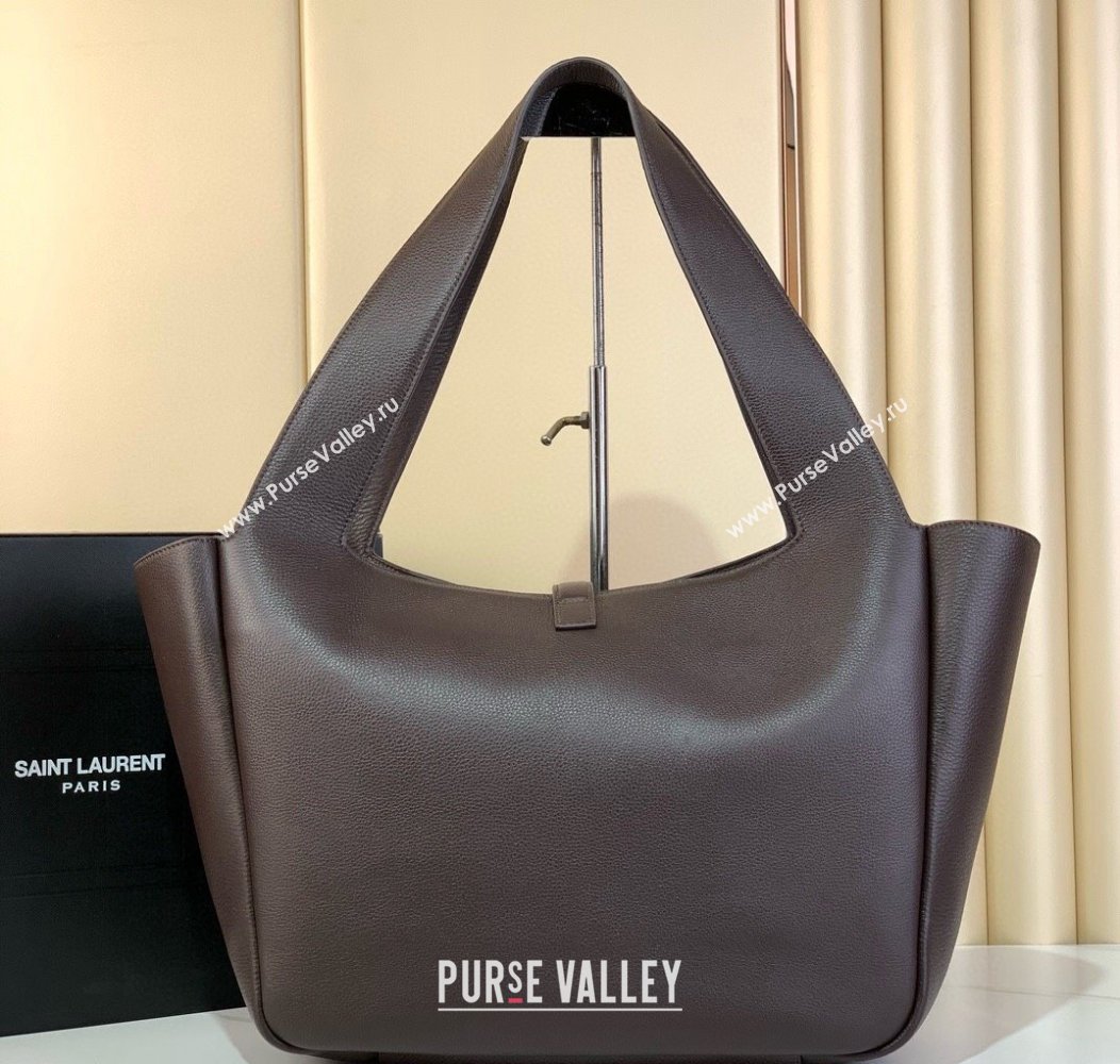 Saint Laurent Bea Tote in Grained Leather 763435 Chestnut Brown 2024 (YY-241218031)