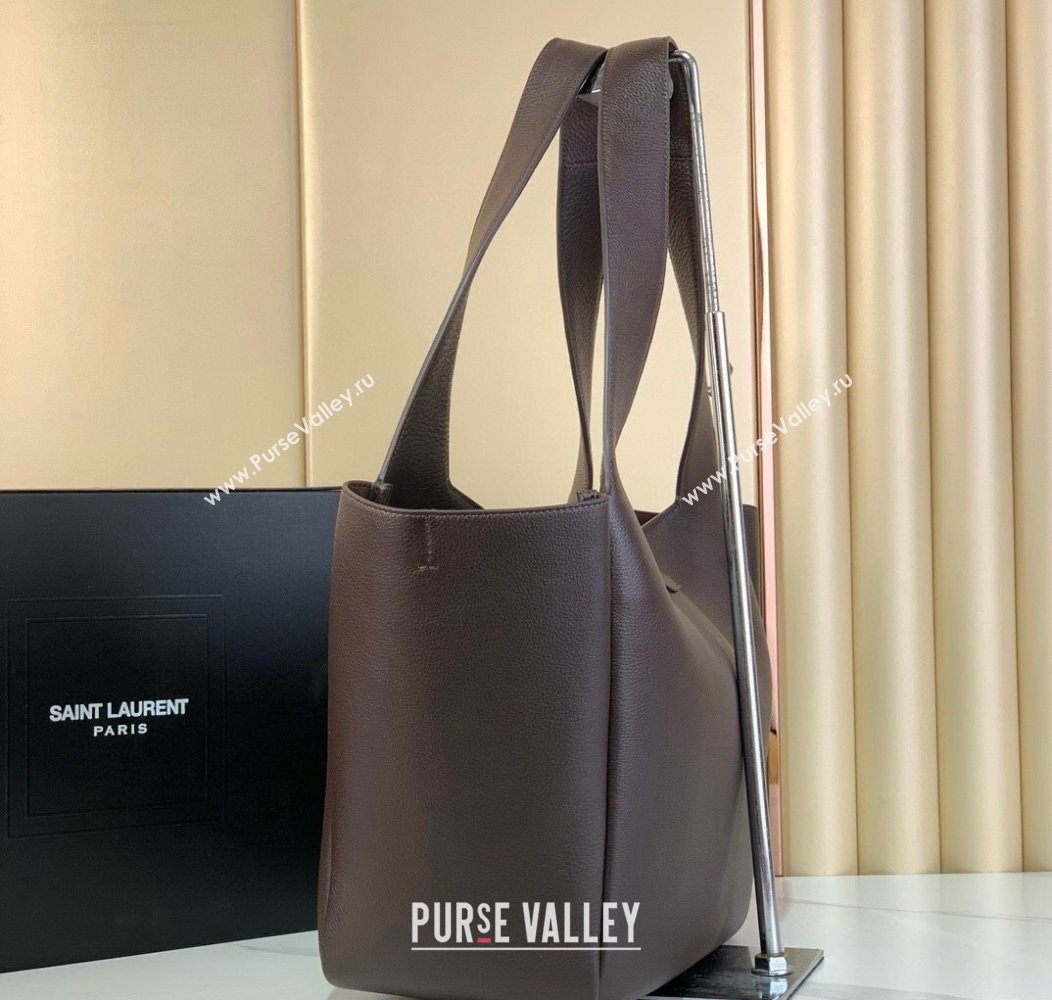 Saint Laurent Bea Tote in Grained Leather 763435 Chestnut Brown 2024 (YY-241218031)