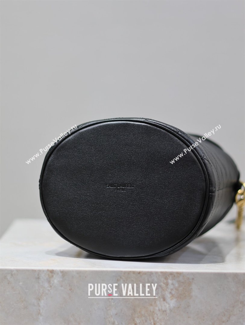 Saint Laurent Gaby Bucket Bag in Quilted Lambskin Black 2026 763961 (MHUI-260407023)