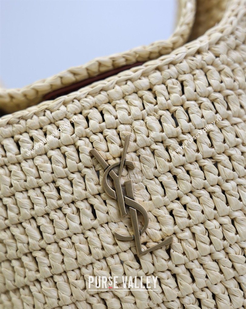 Saint Laurent Gaby Bucket Bag in Crochet Straw Beige 2026 763961 (MHUI-260407020)