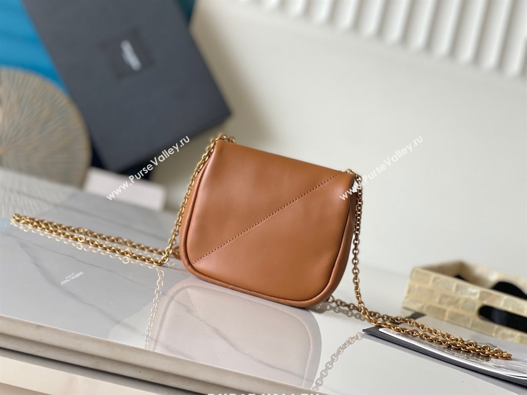 Saint Laurent Jamie 4.3 Mini Chain Bag in Lambskin Leather Brown 2025 766756 (YY-250409081)
