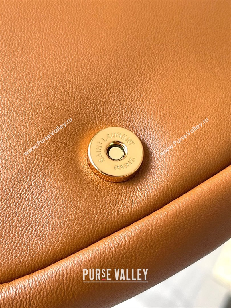 Saint Laurent Jamie 4.3 Mini Chain Bag in Lambskin Leather Brown 2025 766756 (YY-250409081)
