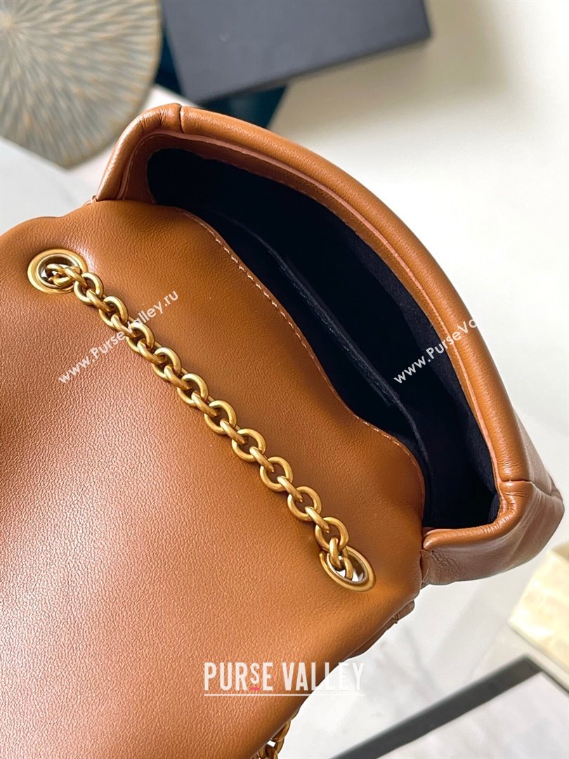 Saint Laurent Jamie 4.3 Mini Chain Bag in Lambskin Leather Brown 2025 766756 (YY-250409081)