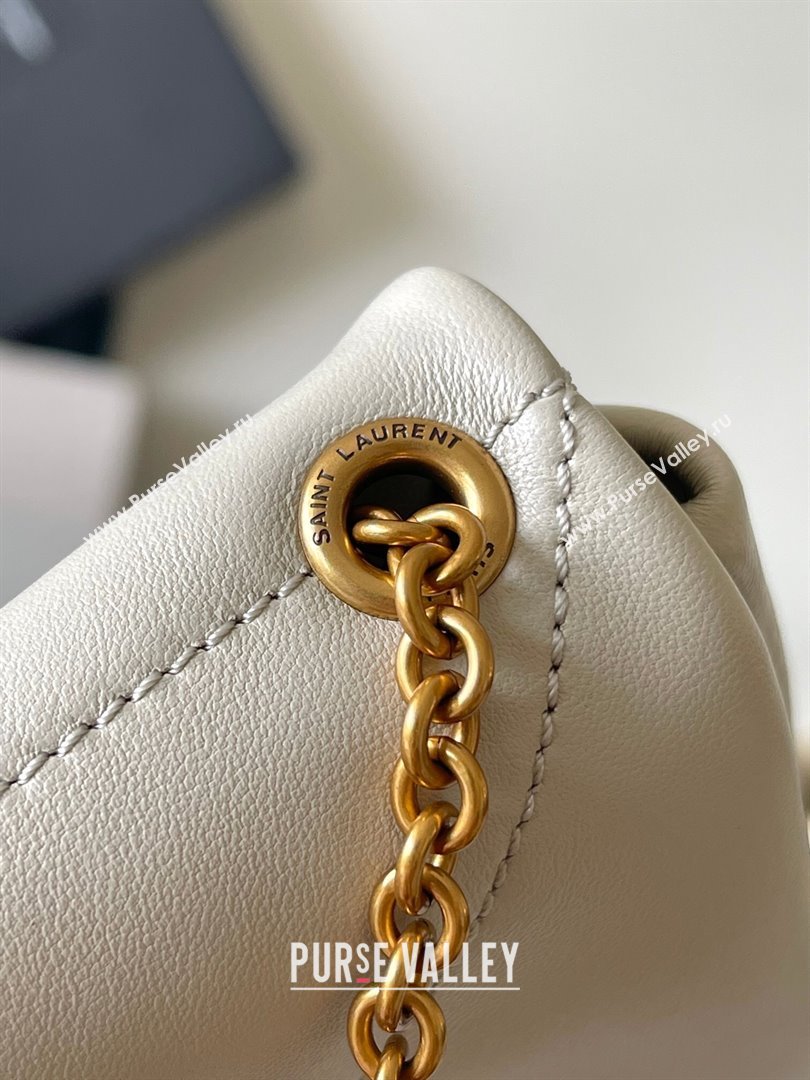 Saint Laurent Jamie 4.3 Mini Chain Bag in Lambskin Leather White 2025 766756 (YY-250409080)