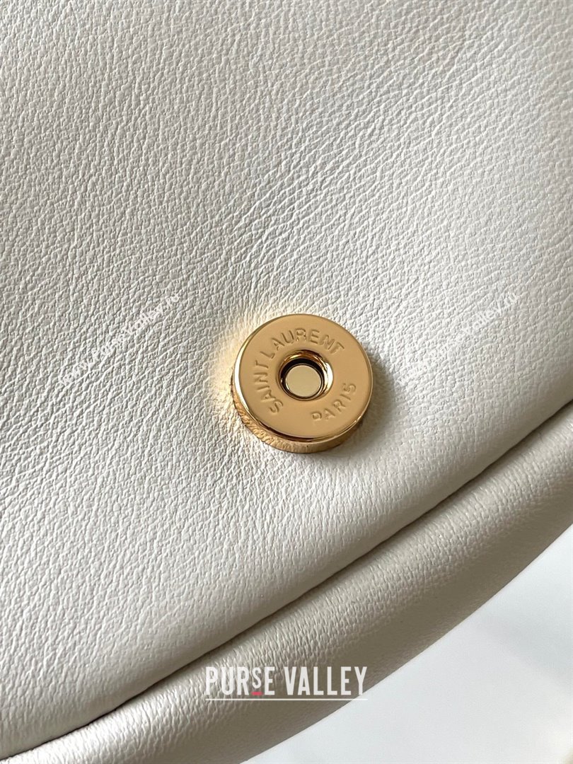 Saint Laurent Jamie 4.3 Mini Chain Bag in Lambskin Leather White 2025 766756 (YY-250409080)