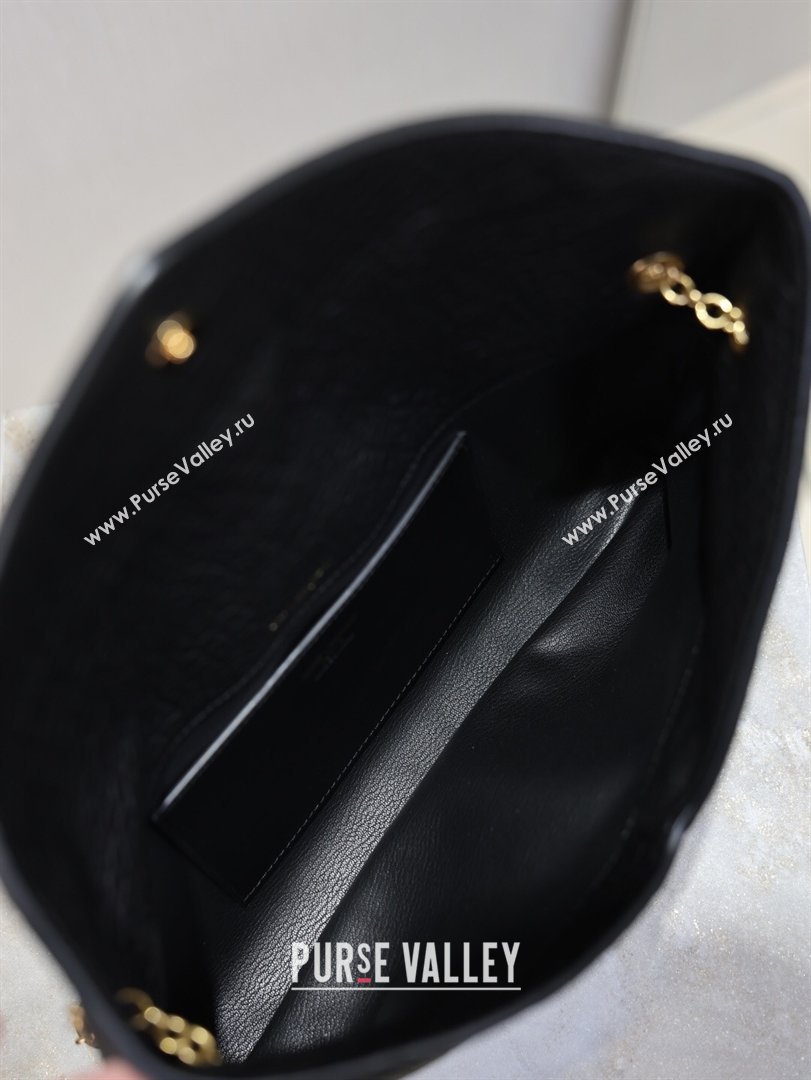 Saint Laurent Cassandre Large Envelope Pouch in Grained Leather with Chain Black 2025 769307 (YY-260119090)