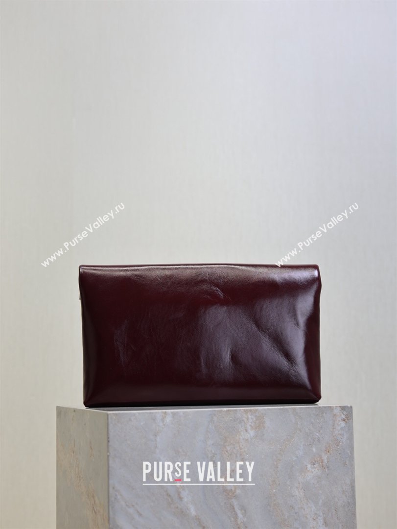 Saint Laurent Cassandre Large Envelope Pouch in Shiny Leather Dark Burgundy 2025 769307 (YY-260119085)