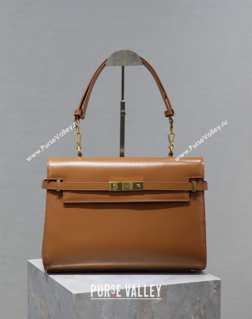 Saint Laurent Manhattan Medium Top handle bag in Smooth Leather Brown 2024 769512 (YY-240827020)