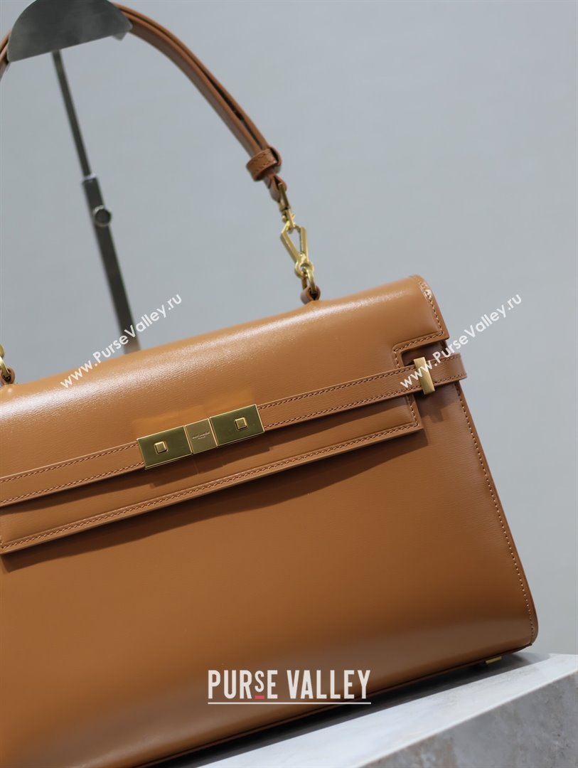 Saint Laurent Manhattan Medium Top handle bag in Smooth Leather Brown 2024 769512 (YY-240827020)