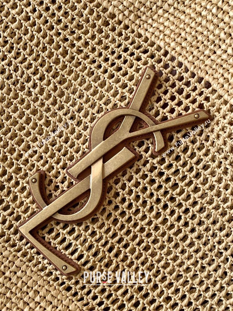 Saint Laurent Icare Tote Bag in Raffia Straw Beige 2025 772191 (YY-250801115)