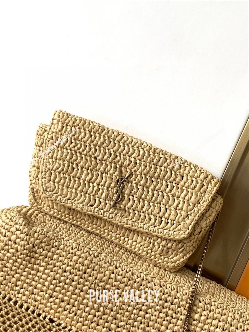 Saint Laurent Icare Tote Bag in Raffia Straw Beige 2025 772191 (YY-250801115)