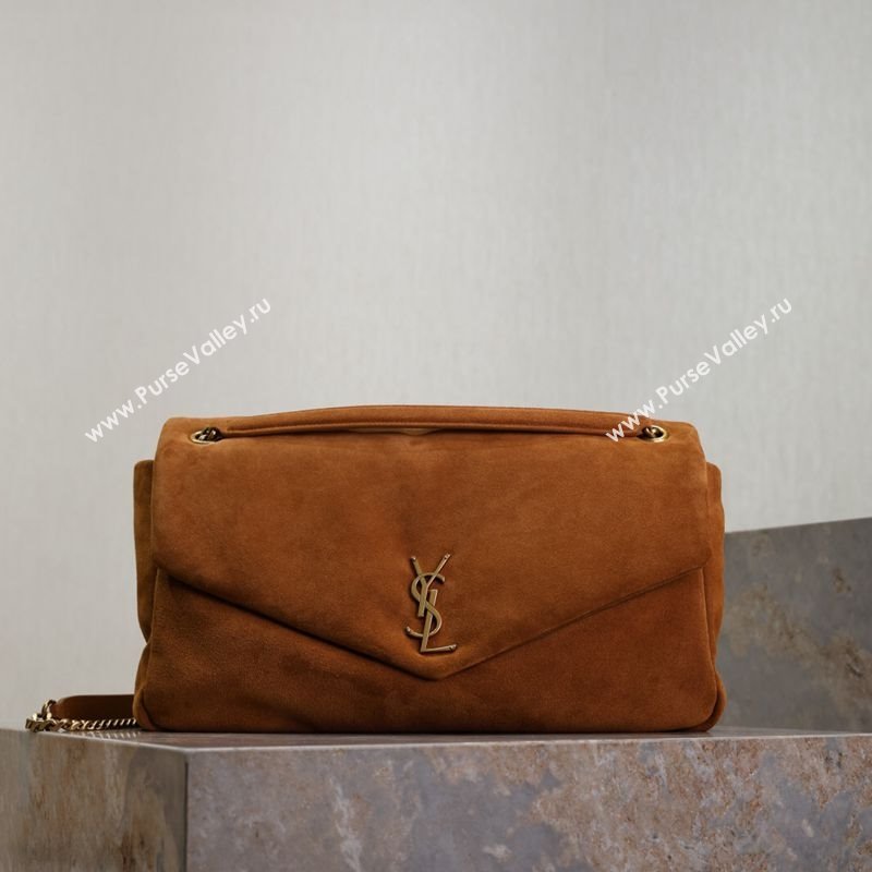 Saint Laurent Calypso Large Bag in Suede 777399 Brown Yellow 2025 (YY-250924094)