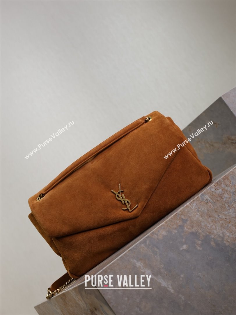 Saint Laurent Calypso Large Bag in Suede 777399 Brown Yellow 2025 (YY-250924094)