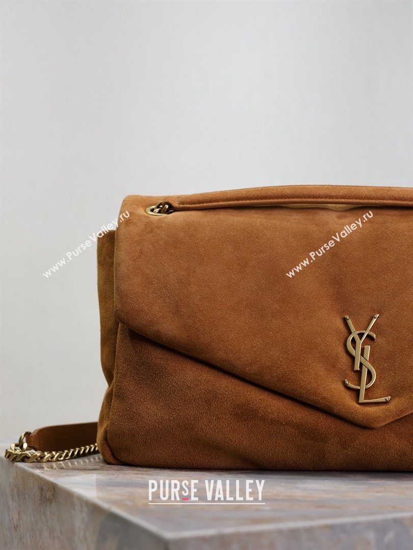 Saint Laurent Calypso Large Bag in Suede 777399 Brown Yellow 2025 (YY-250924094)