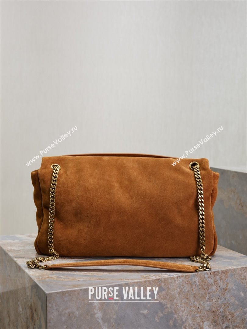 Saint Laurent Calypso Large Bag in Suede 777399 Brown Yellow 2025 (YY-250924094)