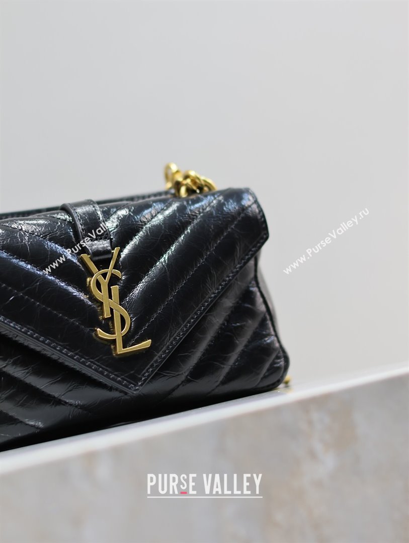 Saint Laurent College Mini Chain Bag in Oiled Leather 779430 Black 2025 (YY-250409093)