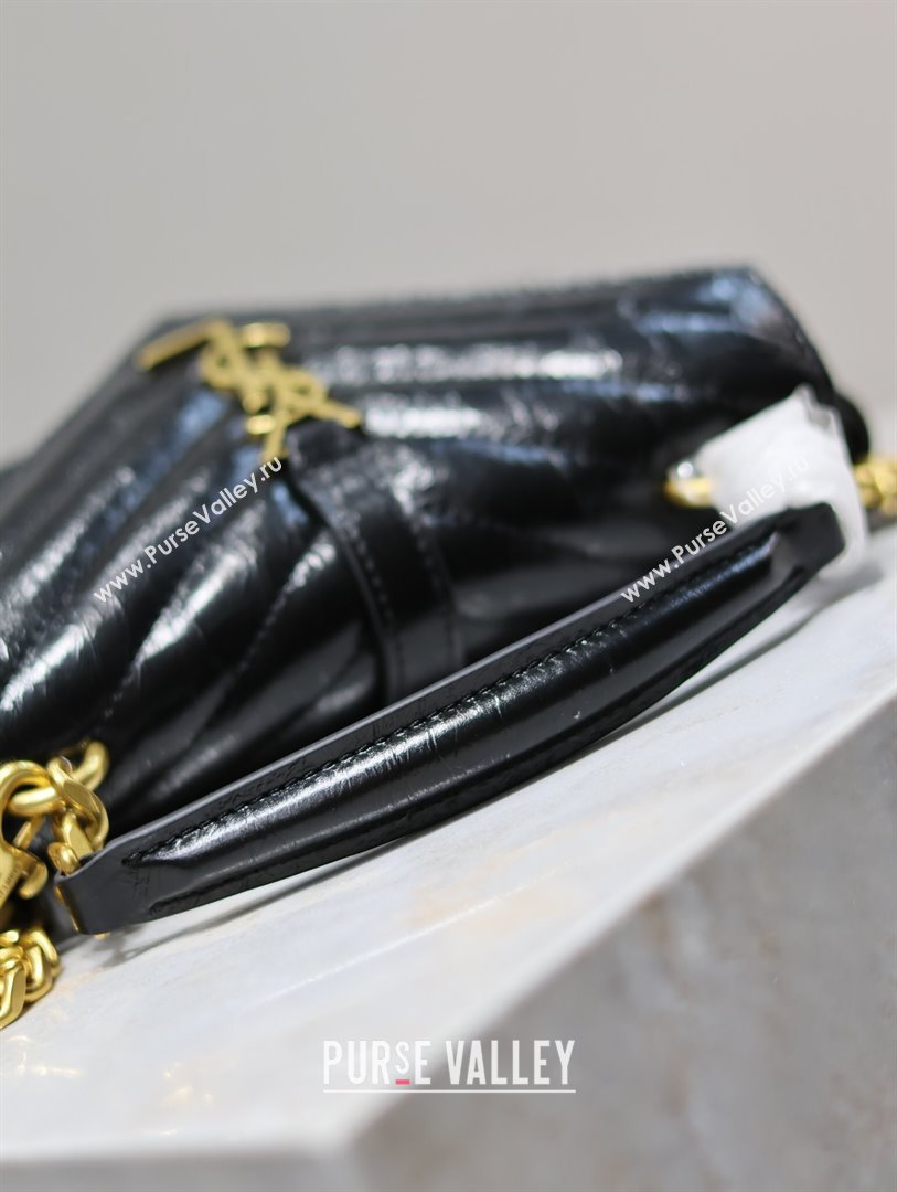 Saint Laurent College Mini Chain Bag in Oiled Leather 779430 Black 2025 (YY-250409093)