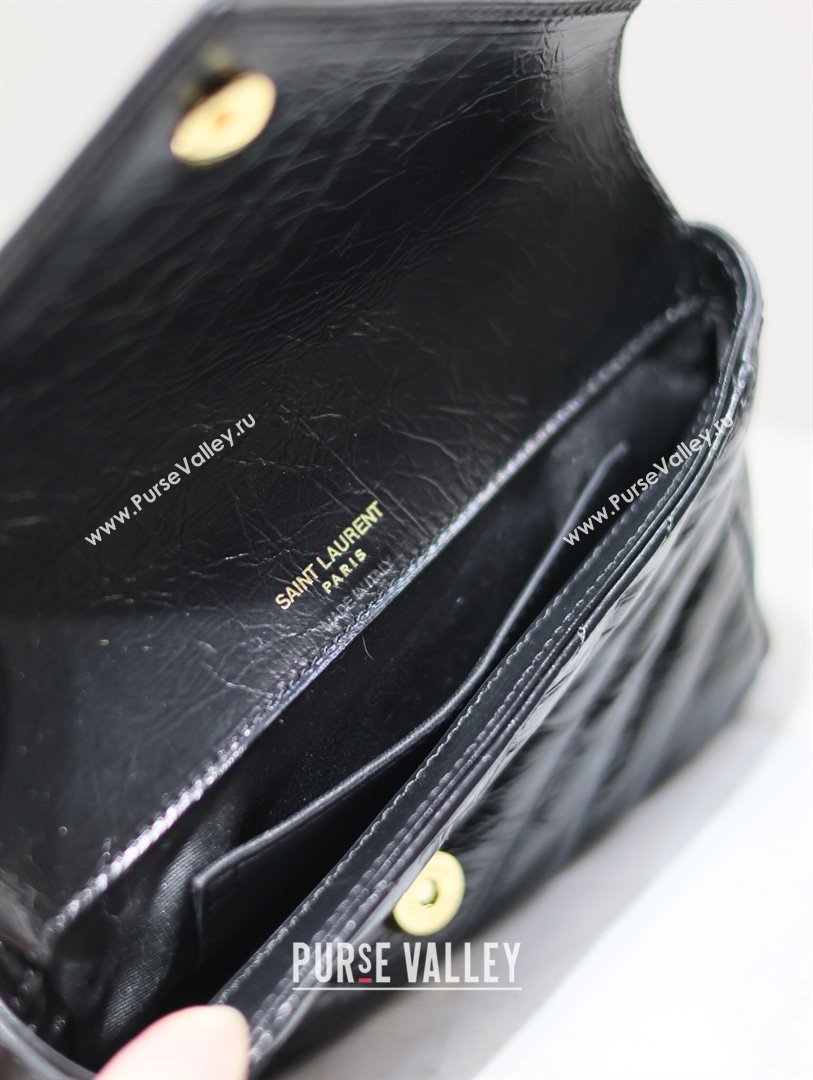 Saint Laurent College Mini Chain Bag in Oiled Leather 779430 Black 2025 (YY-250409093)