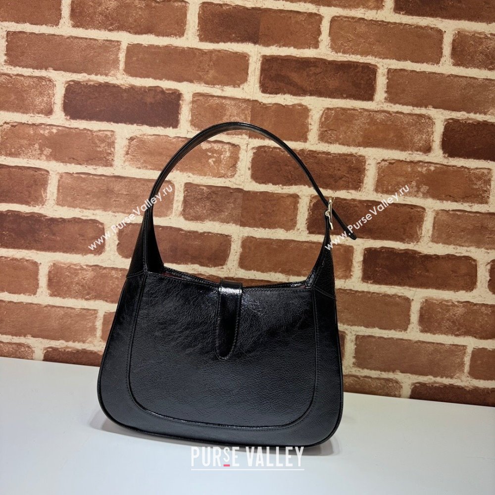 Gucci Jackie Small Shoulder Bag in Patent Leather 782849 Black 2024 (DLH-240522044)