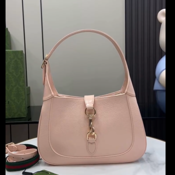 Gucci Jackie Small Shoulder Bag in Crinkled Patent Leather 782849 Light Pink 2024 (XLU-240625037)