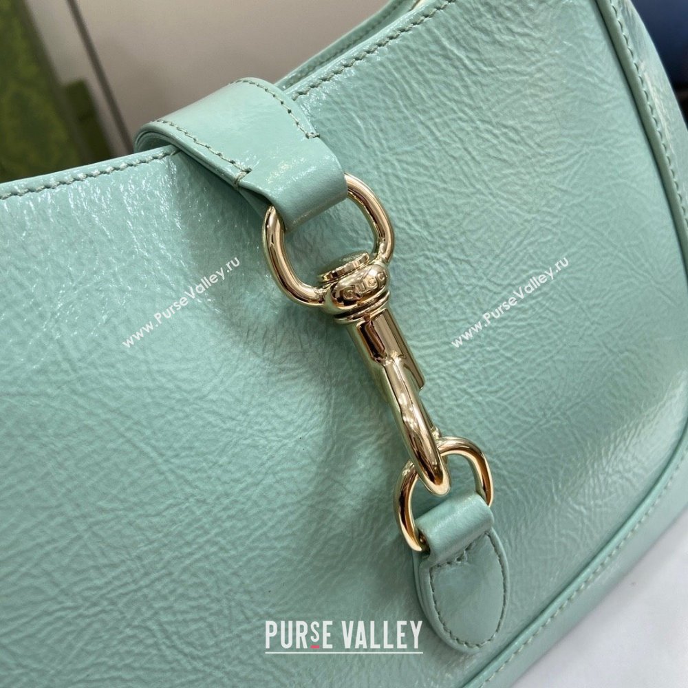 Gucci Jackie Small Shoulder Bag in Crinkled Patent Leather 782849 Pale Green 2024 (XLU-240625038)