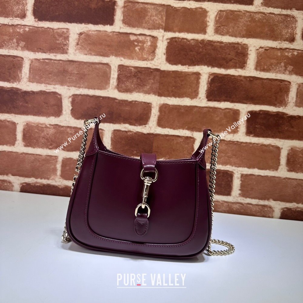 Gucci Jackie Notte Mini Bag in Smooth Leather ‎782889 Burgundy 2024 (DLH-241211132)