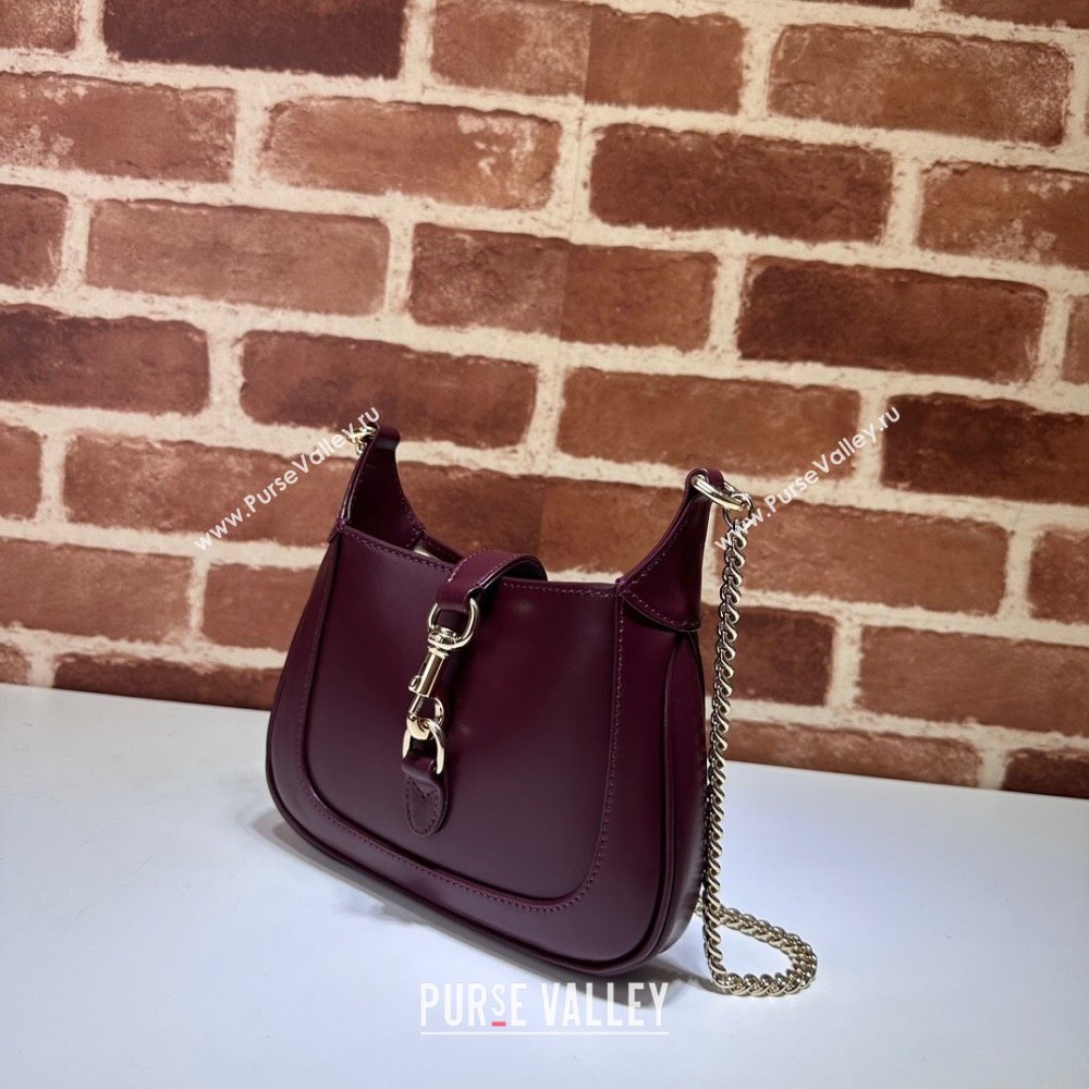 Gucci Jackie Notte Mini Bag in Smooth Leather ‎782889 Burgundy 2024 (DLH-241211132)