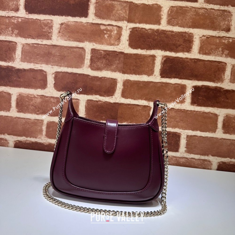 Gucci Jackie Notte Mini Bag in Smooth Leather ‎782889 Burgundy 2024 (DLH-241211132)