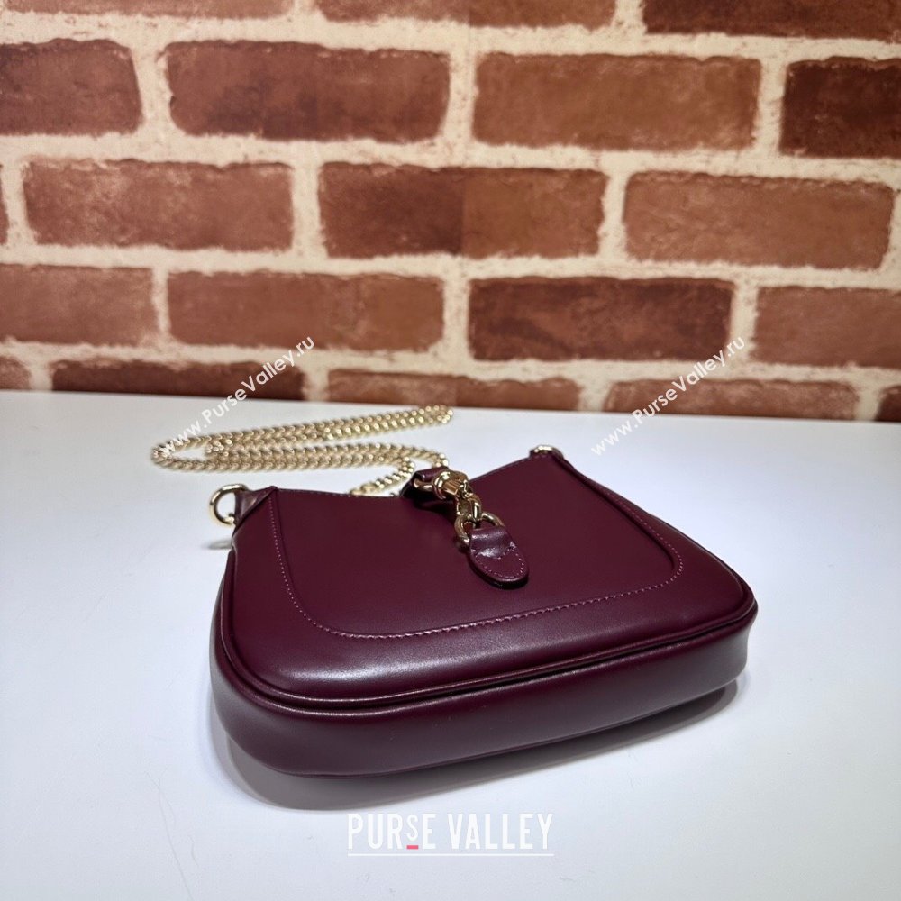 Gucci Jackie Notte Mini Bag in Smooth Leather ‎782889 Burgundy 2024 (DLH-241211132)